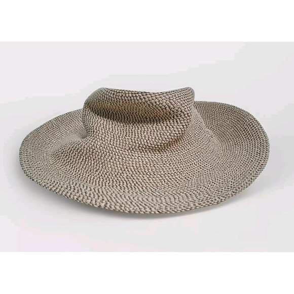 Eric Javits Hampton Squishee Natural Wide Brim Sun Hat Packable 50+ UPF - Picture 3 of 7